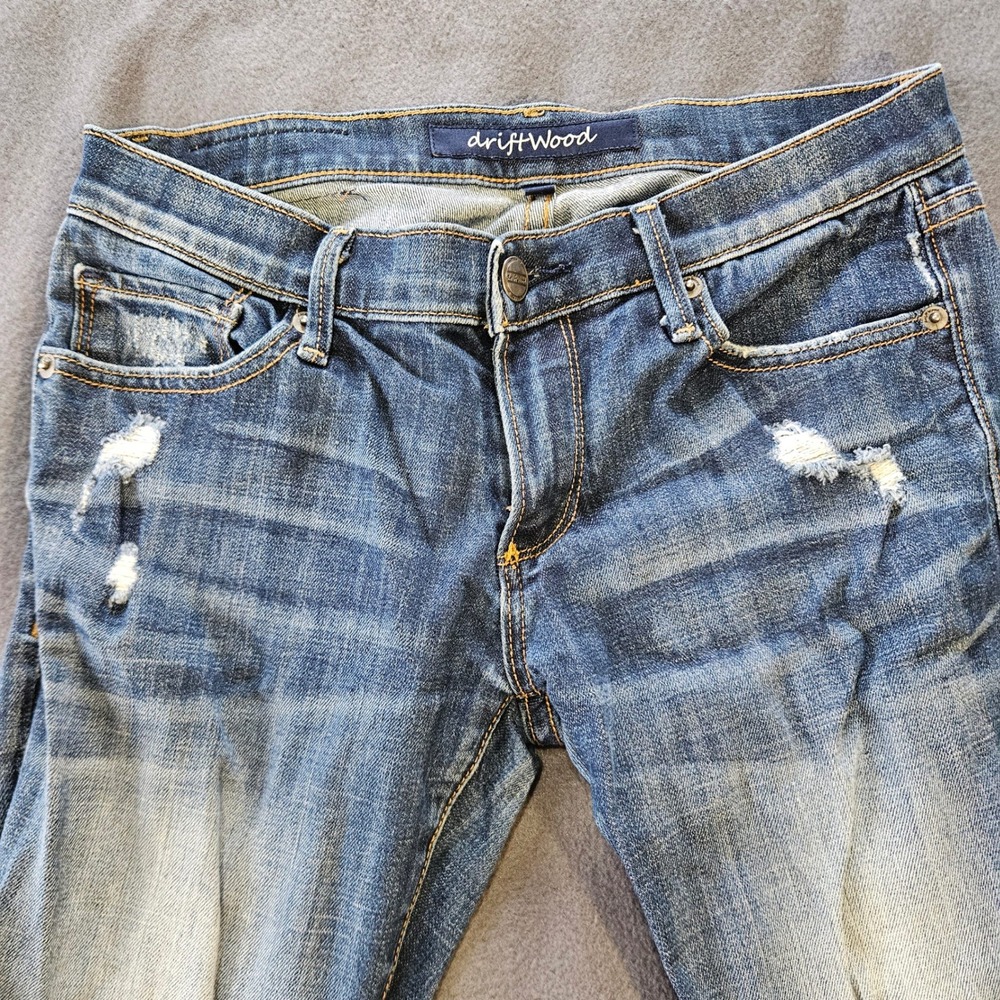 Driftwood Women's Jeans Distressed Ripped‎ Blue Size 27 Denim